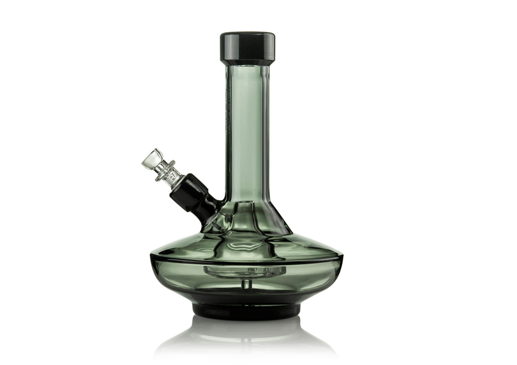 GRAV | Small Wide Base Water Bubbler | Smoke with Black Accents