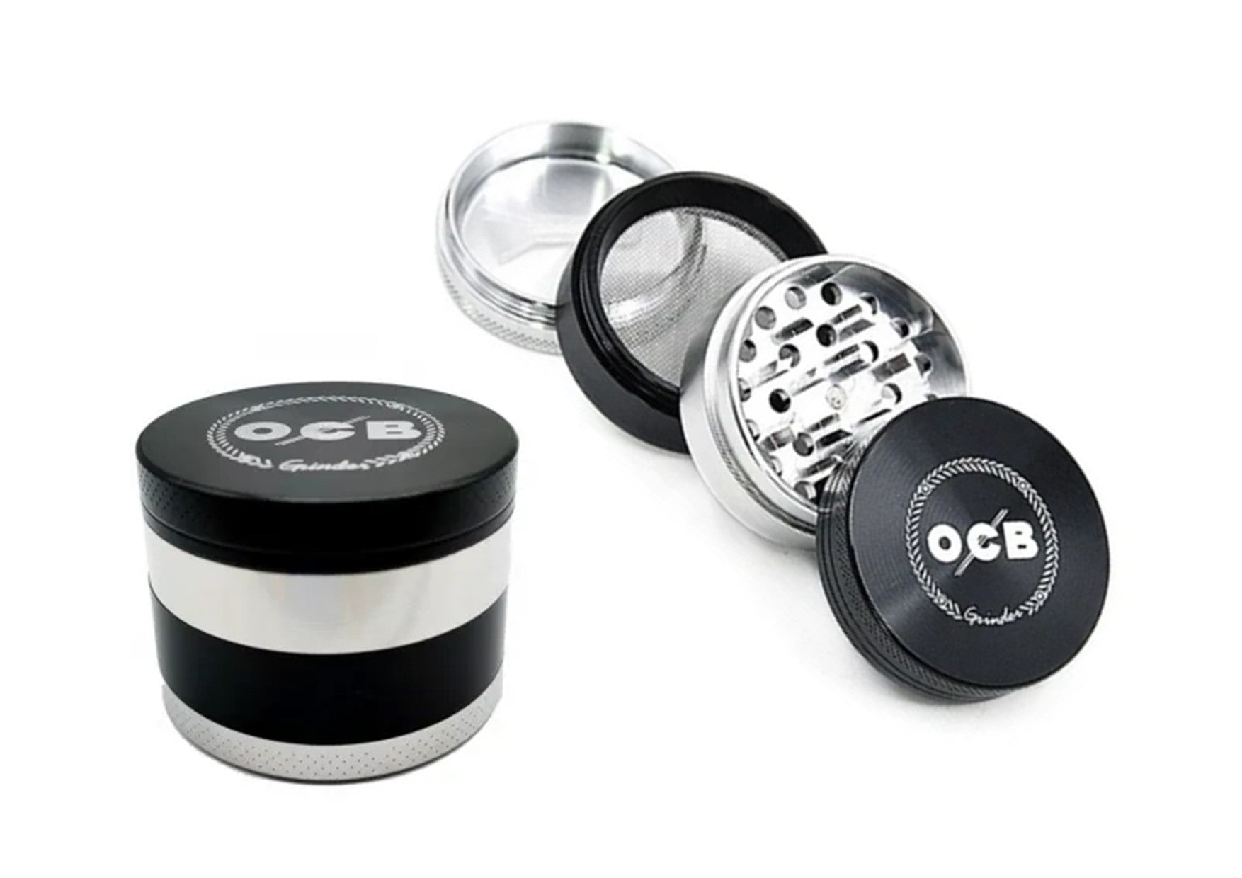 OCB | Black And Silver 4 Piece Herb Grinder