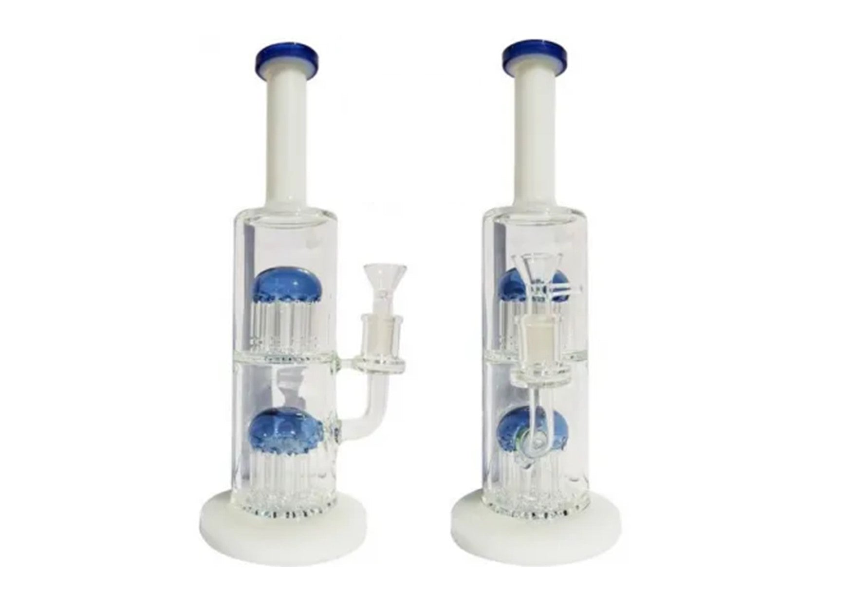 Itsvaping | Water Bubbler/Percolator | Tiered White/Blue 29cm
