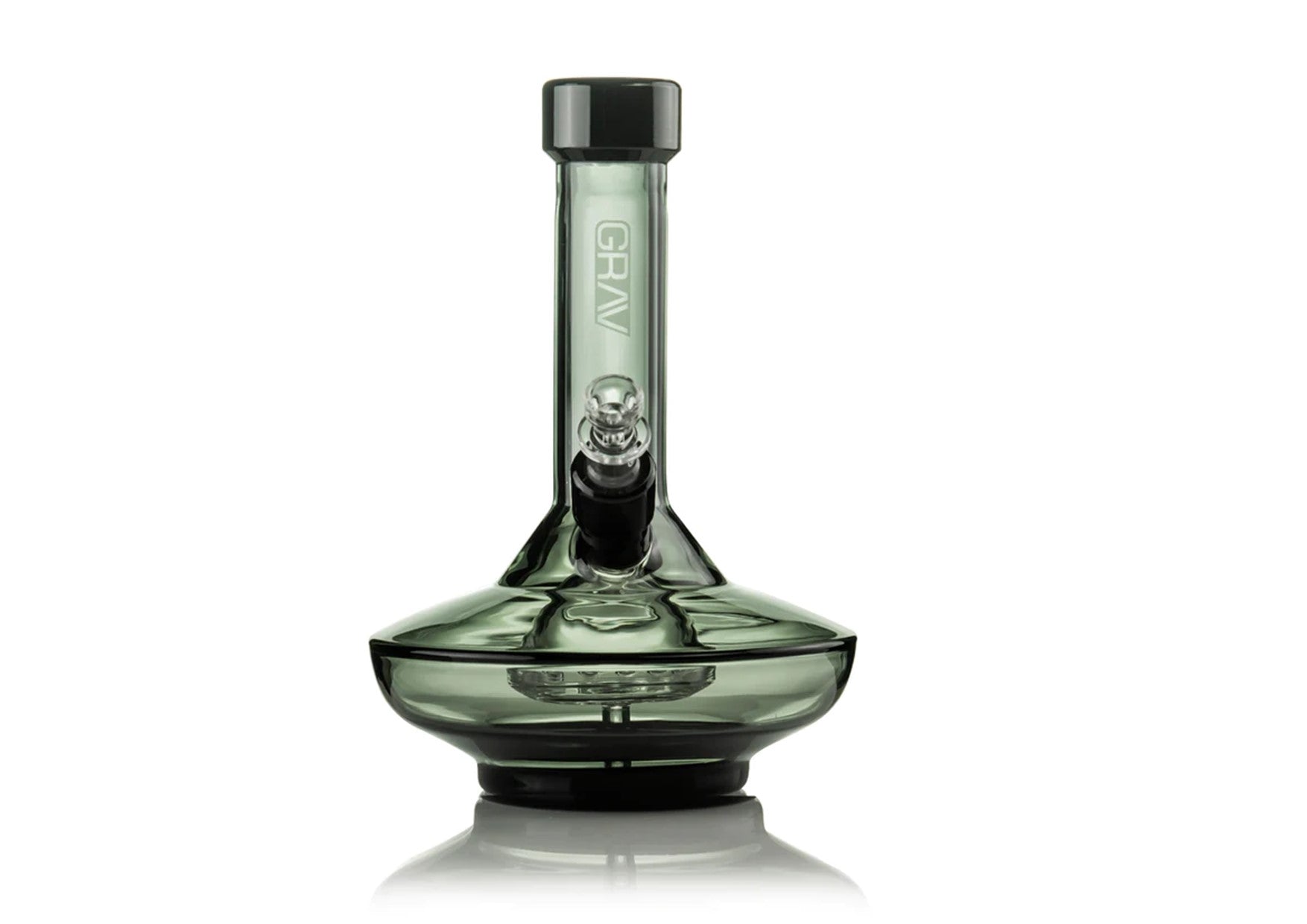 GRAV | Small Wide Base Water Bubbler | Smoke with Black Accents