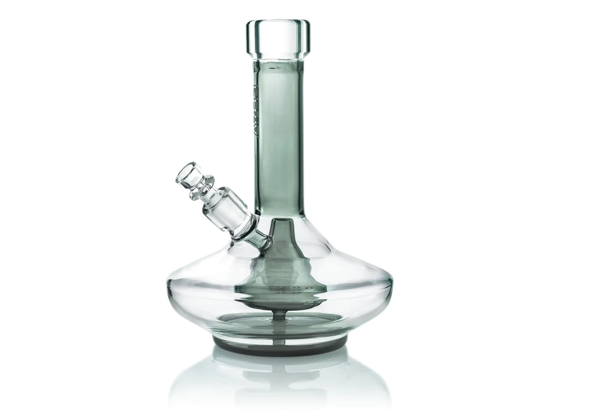 GRAV | Small Wide Base Water Bubbler | Smoke with Clear Accents
