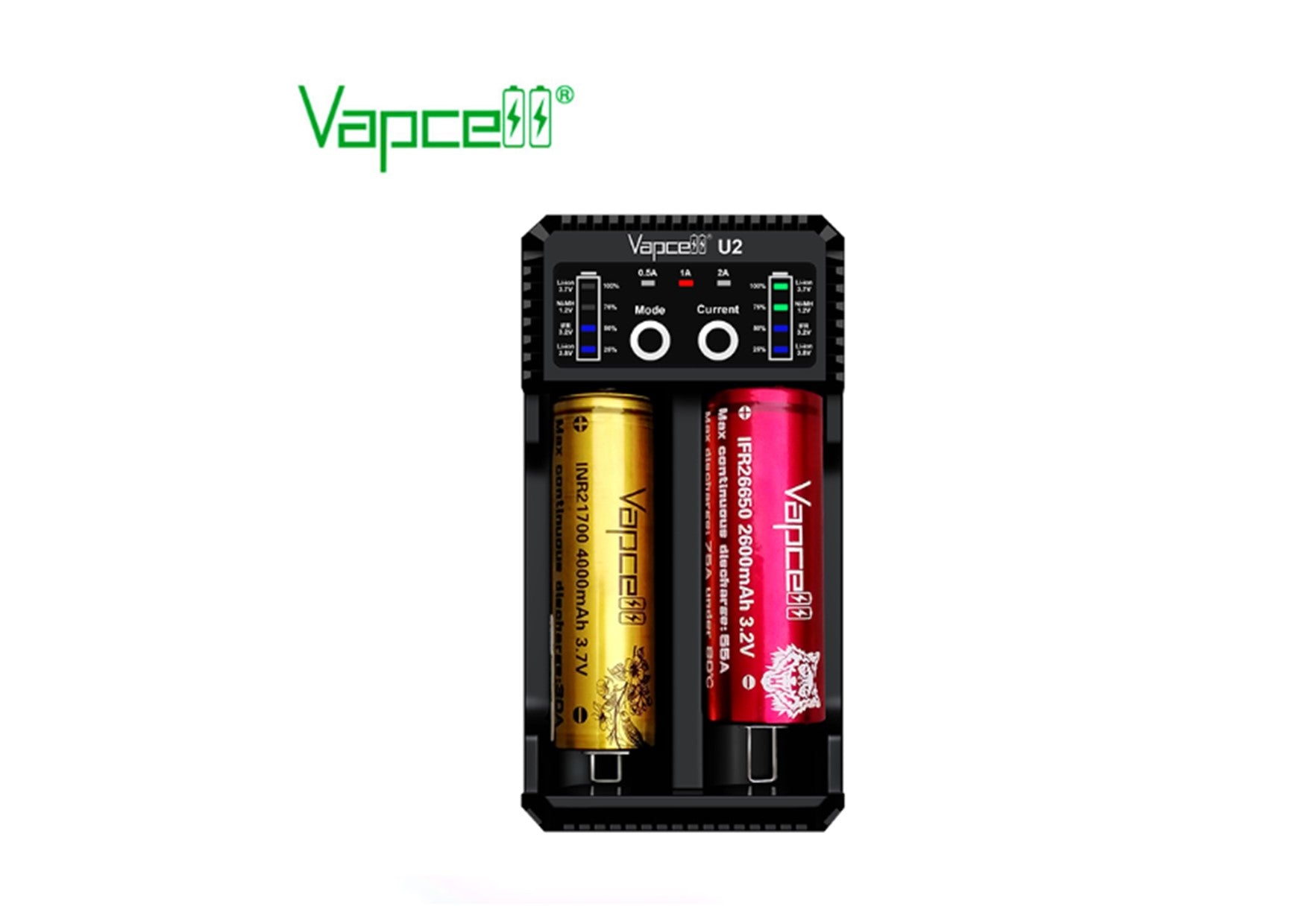 Vapcell | U2 Smart Charger (2 Bay)