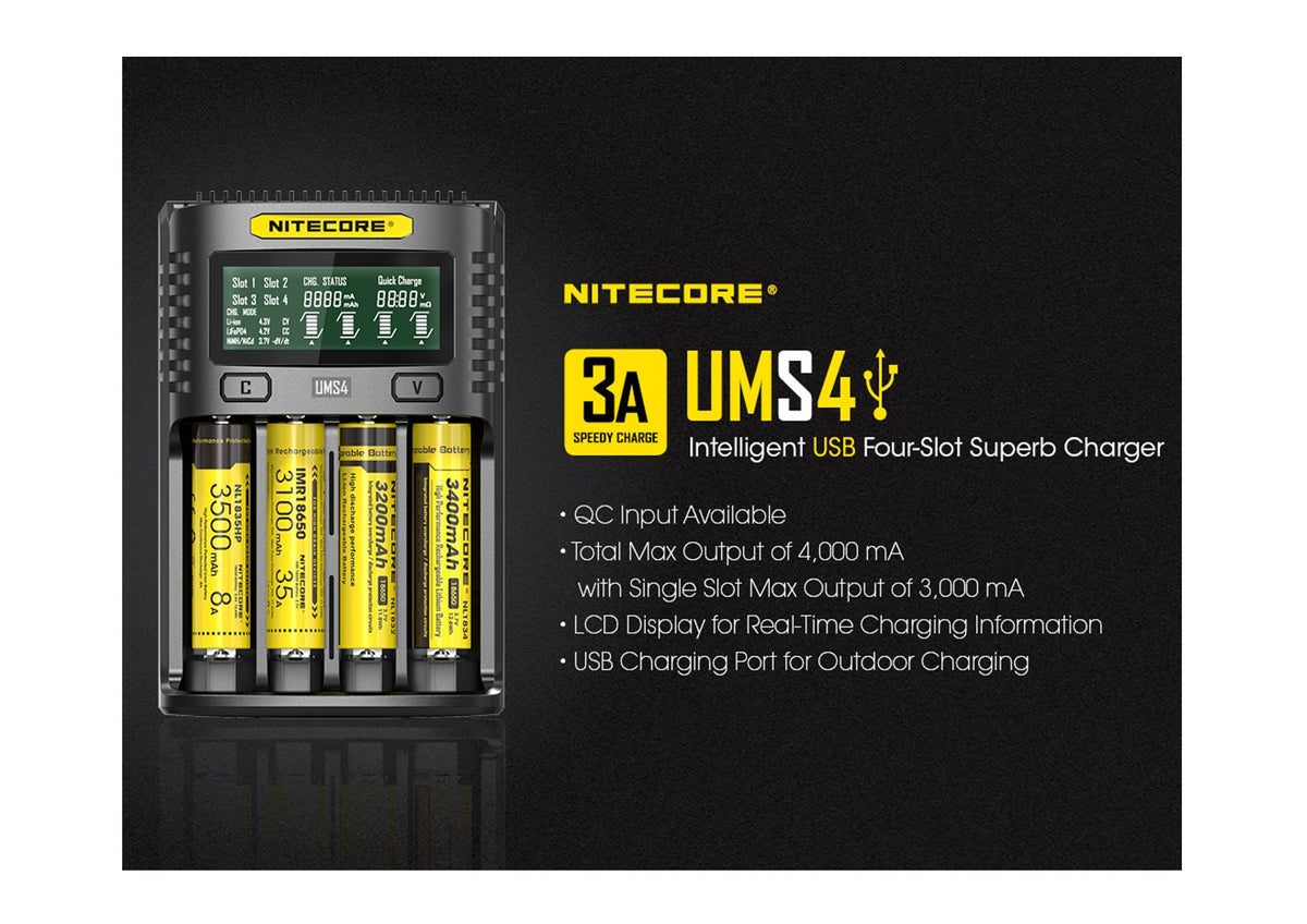 Nitecore | UMS4 Intelligent USB Charger (4 Bay)